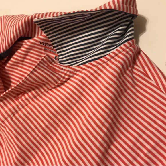 Vineyard Vines Reddish Orange Striped Polo Sz XS - Picture 5 of 5